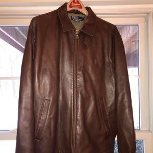 Mens Polo, Ralph Lauren Brown, Leather Coat